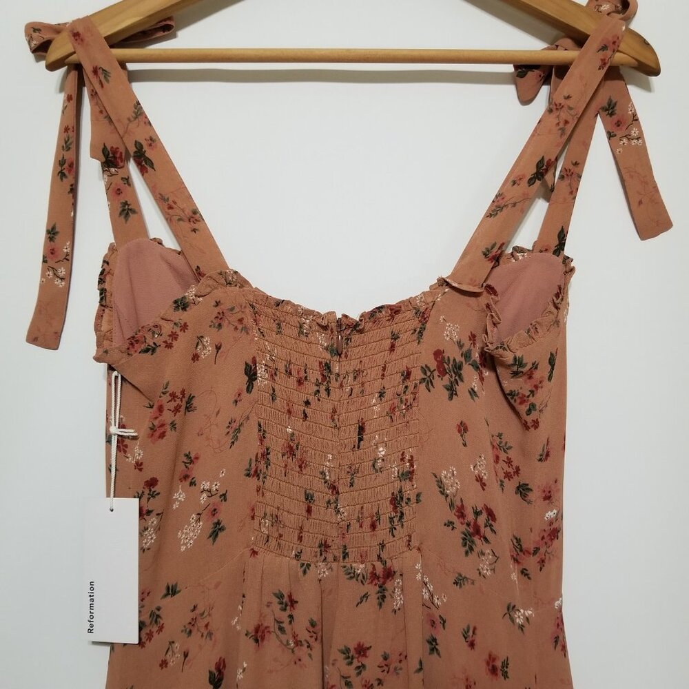 NWT Reformation Nikita Floral Midi Dress in Arianne (Rose Pink) Size‎ 8 - Picture 9 of 16